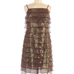 Adrianna Paisley metallic silk Cocktail Dress